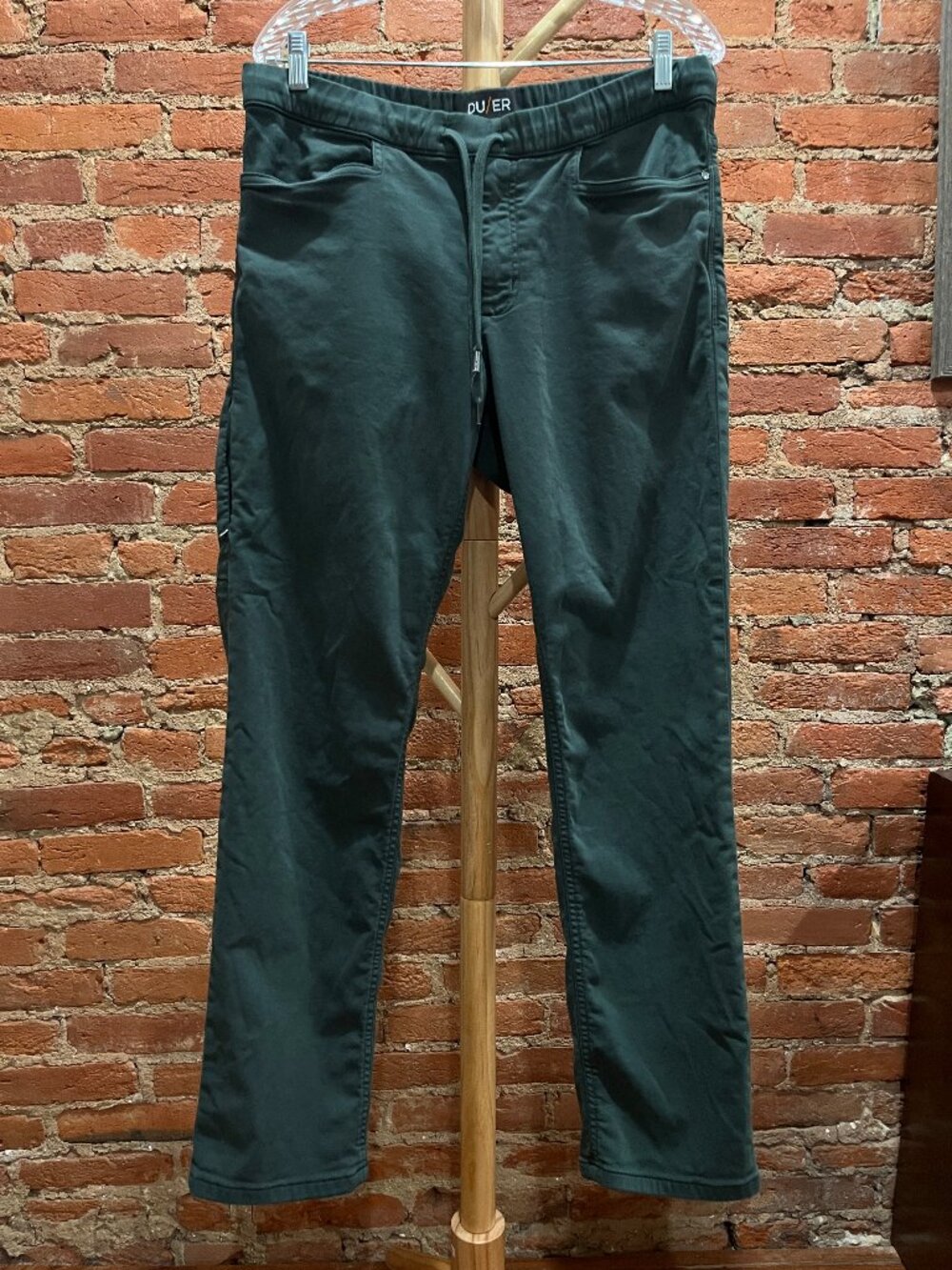 DU/ER No Sweat Green Essential Pant Drawstring Straight Size L